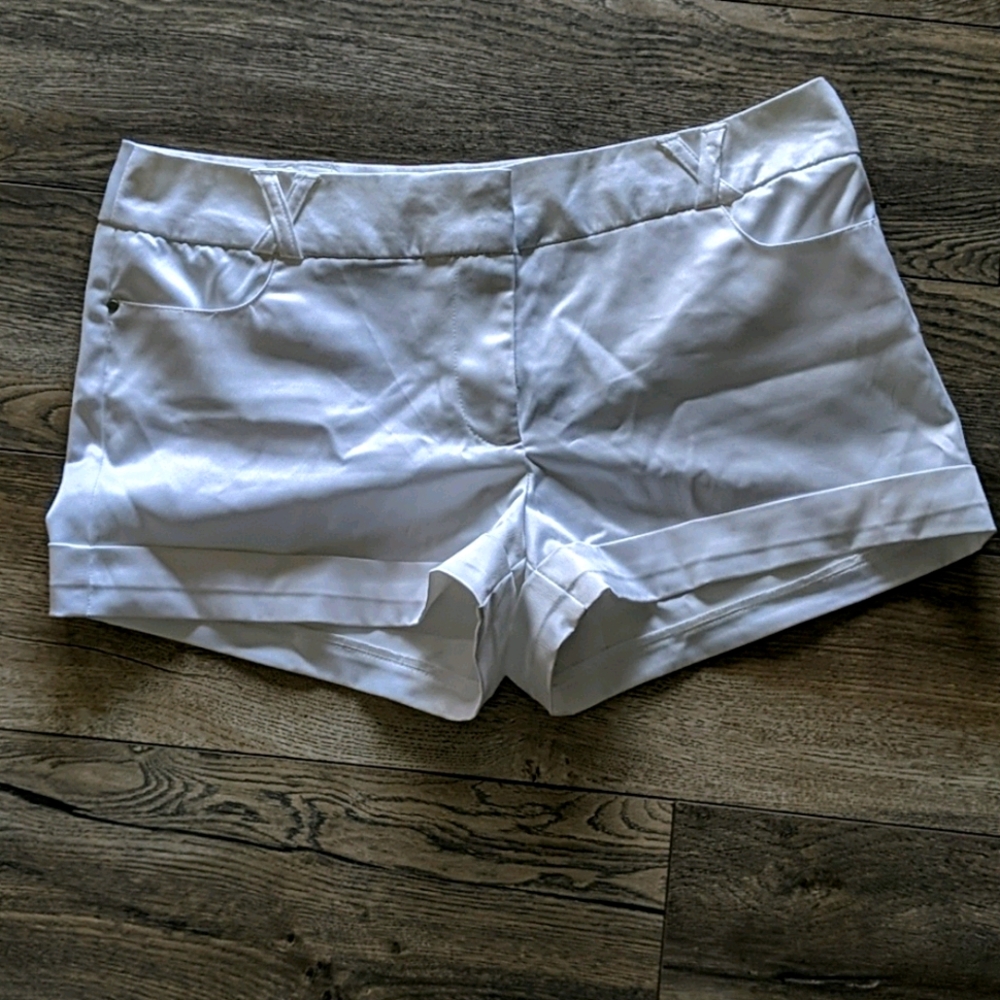 White booty shorts